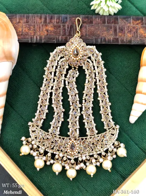 Antique Designer Mehendi Polish Full Stone Hair Accessories