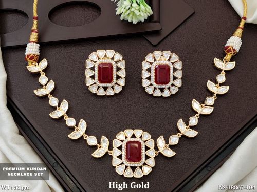 Short Necklace Set with Stone Work