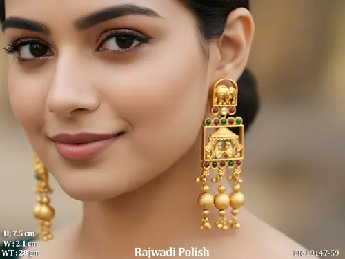 Heritage Earrings in Rajwadi Finish for Women