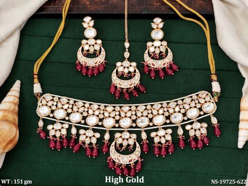 Kundan Necklace Set with Stone Work