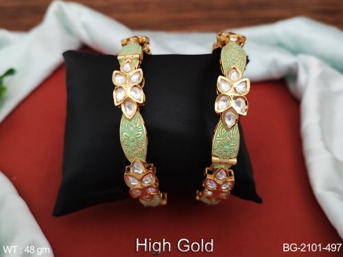 Party Wear Kundan Bangle Set for Women, photo 2 of 2