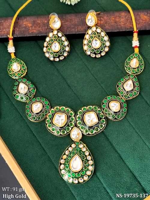 Statement Stone-Studded Necklace Set