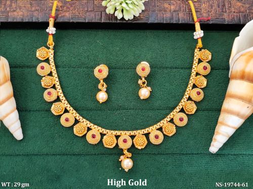 Traditional Necklace Set with Stone Work in Ruby, photo 2 of 5