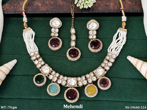 Beaded Necklace Set with Pearls in Multi, photo 2 of 6