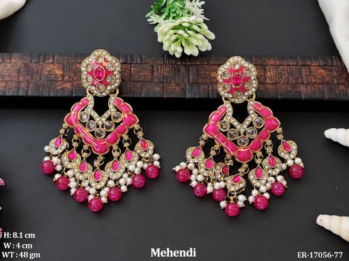 Pearl Antique Earrings for Women in Rani, photo 2 of 4