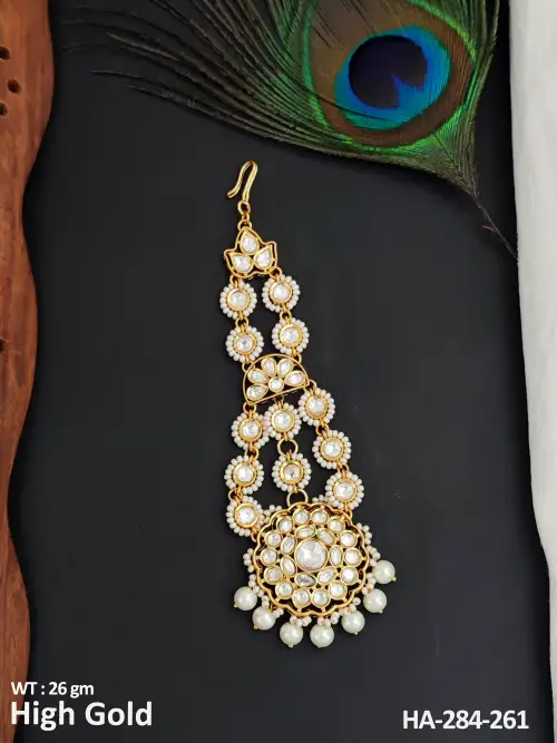 Beautiful Designer High Gold Polish Fancy Hair Accessories Pasa 