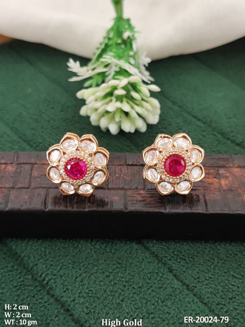 Kundan Stone-Studded Studs for Women