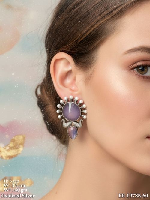 Statement Earrings in Oxidised Finish for Women