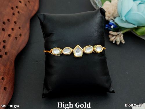 Classic Kundan Bracelet for Women in White, photo 4 of 6
