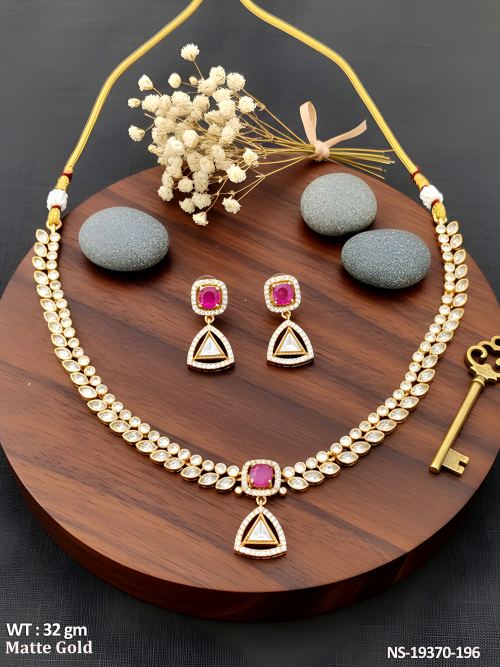 Statement Necklace Set in Matte Finish for Women