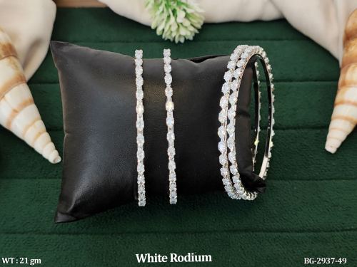 White Finish Bangle Set for Women