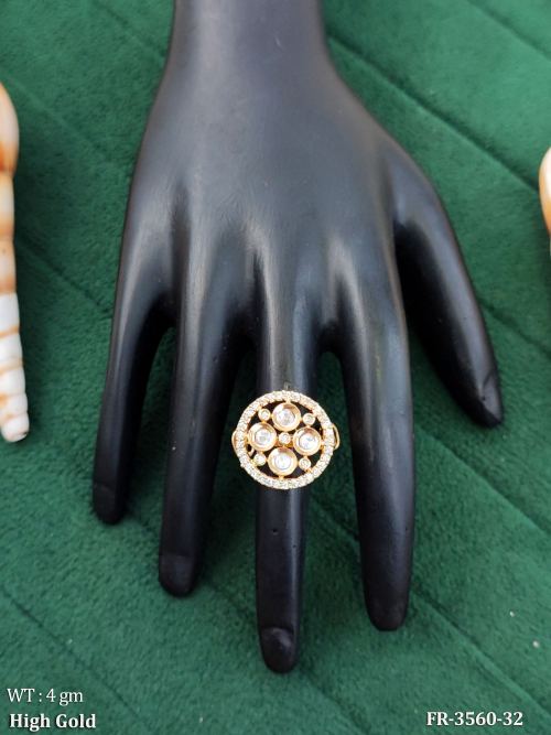 Traditional Kundan Round Motif Adjustable Finger Rings