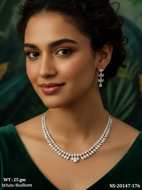 Jewellery Set in White Finish for Women