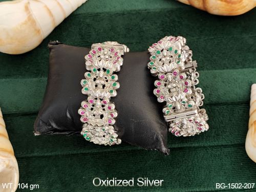 Stone-Studded Minimal Bangles for Women Set of 2