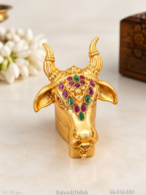 Antique Sindoor Box with Stone Work in Rajwadi Finish