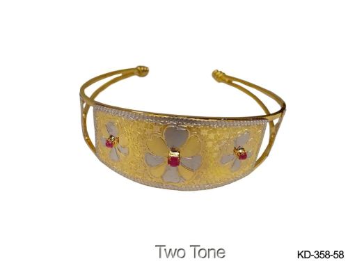 Two-Tone Finish Kada with Floral Design, photo 2 of 2