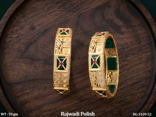 Designer Rajwadi Pattern Bangles Set Wedding Jewellery