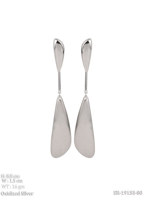 Oxidised Finish Stone-Studded Drop Earrings for Women