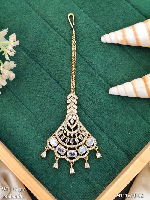 Elegant American Diamond Festive Wear Maang Tikka