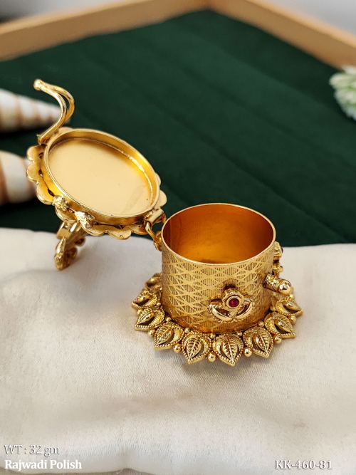 Ethnic Peacock Sindoor Box with Stone Work, photo 3 of 4