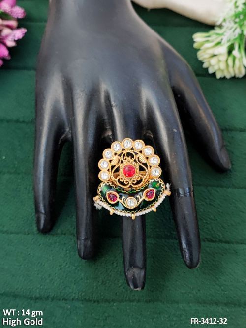 Beautiful High Gold Polish Designer Finger Rings  