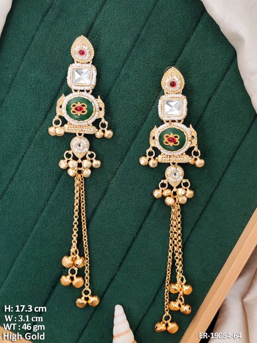 Long Stone-Studded Earrings for Women, photo 2 of 3