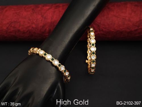 Kundan Bangles with Stone Work