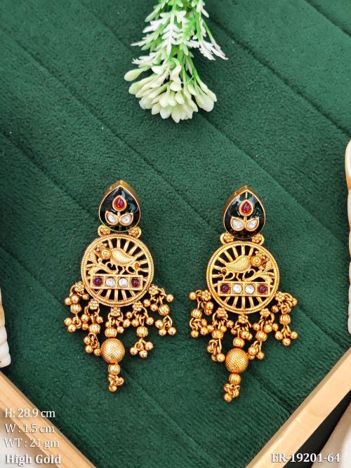 Green Antique Drop Earrings with Pearls, photo 2 of 3