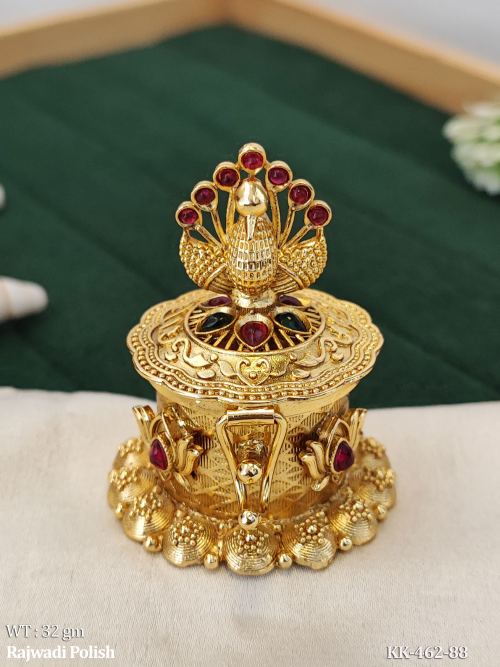 Peacock Stone-Studded Sindoor Box, photo 2 of 4