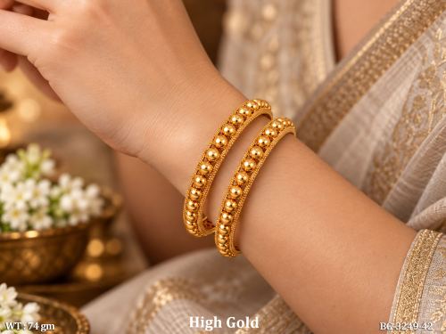 High Gold Ball Chain Design 4 Bangles Set