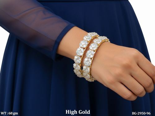 Party Wear Bangle Set with CZ Stones
