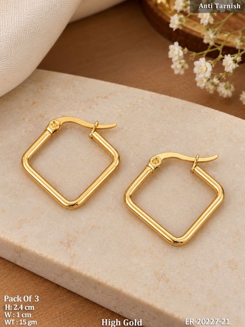 Square Stone-Studded Earrings for Women, photo 2 of 2