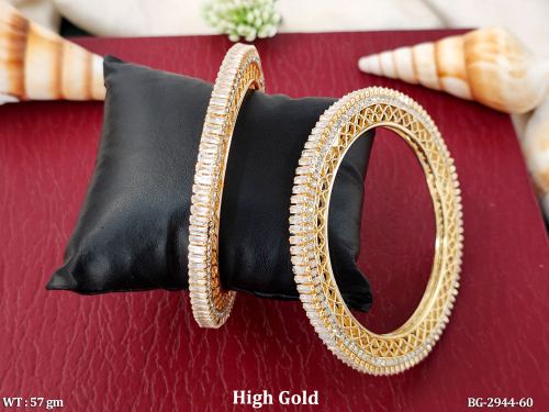Classic White Bangles with Stone Work Set of 2, photo 2 of 2