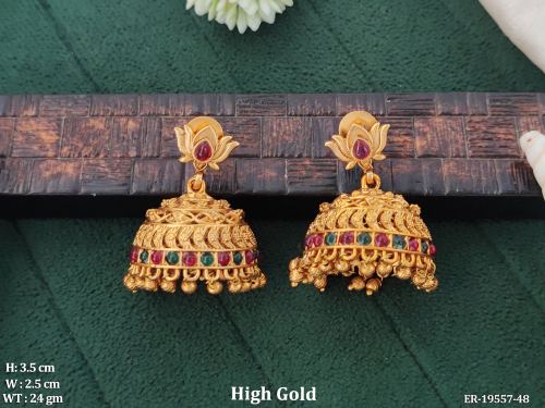 Wedding Wear South Indian Jhumka Earrings for Women, photo 2 of 3