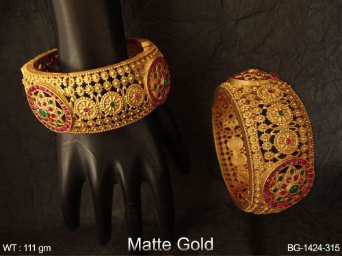 Bridal Matte Finish Bangles for Women Set of 2