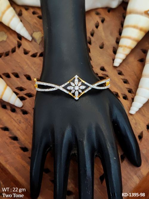 American Diamond Two Tone Polish Kada  