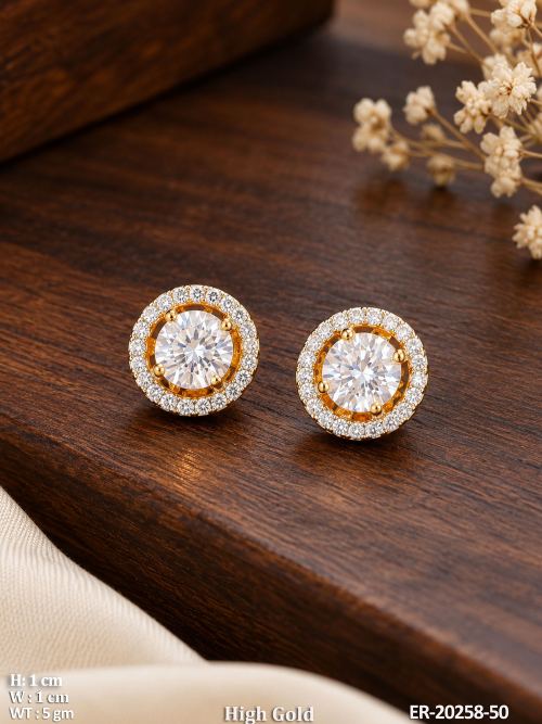 Stone-Studded Stud Earrings for Women, photo 2 of 3