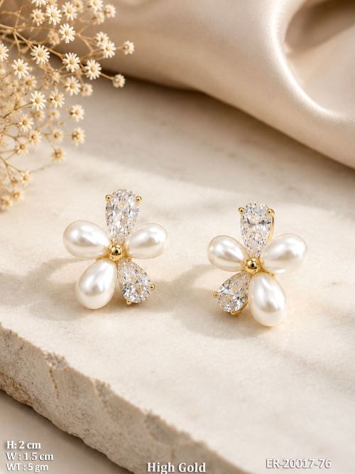 Pearl Floral Earrings, photo 2 of 2