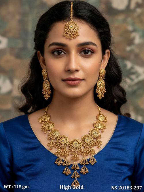 Temple Jewellery Set with Stone Work