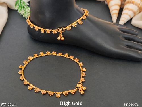 Ethnic Antique Finish Payal with Stone Detailing