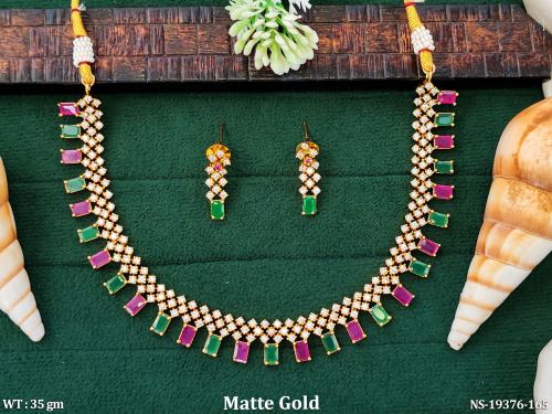 Rectangular Stone-Studded Necklace Set for Women, photo 2 of 3