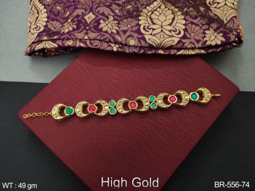 Kundan Bracelet in Ruby Green, photo 4 of 12