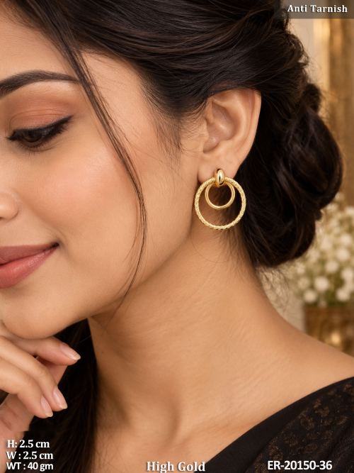 Double-Layer Stone-Studded Hoop Earrings for Women
