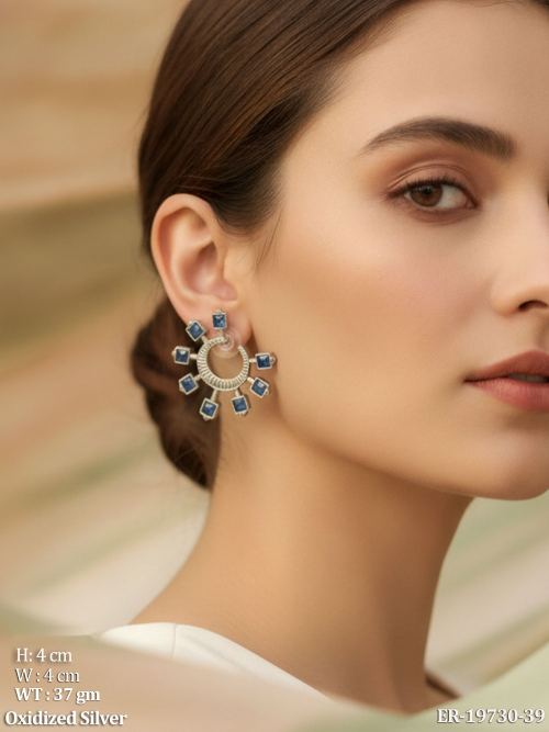 Stone-Studded Ethnic Earrings for Women, photo 2 of 2