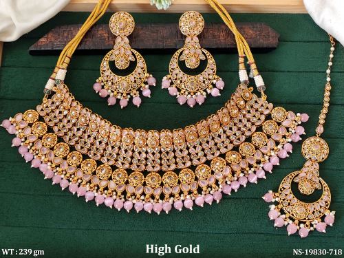 Temple Jewellery Set with Pearls in Pink, photo 4 of 6
