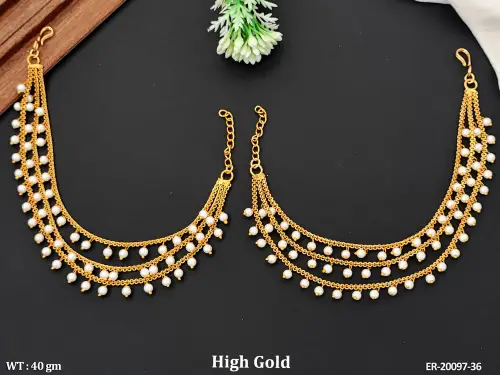 Elegant Pearl Chain Kaan Chian Earrings