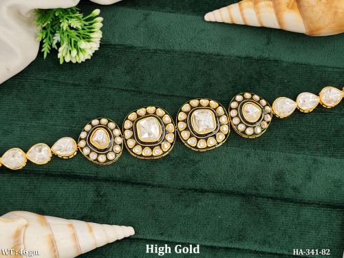 Kundan High Gold Polish Full Kundan Stone Fancy Style Hair Accessories   