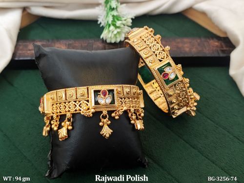 Antique Rajwadi Polish Designer Meenakari Bangles Set