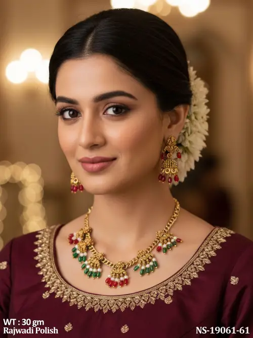 Rajwadi Finish Beaded Necklace Set