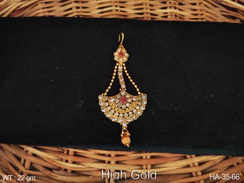 Designer High Gold Polish Party wear Designer Hair Accessories Passa